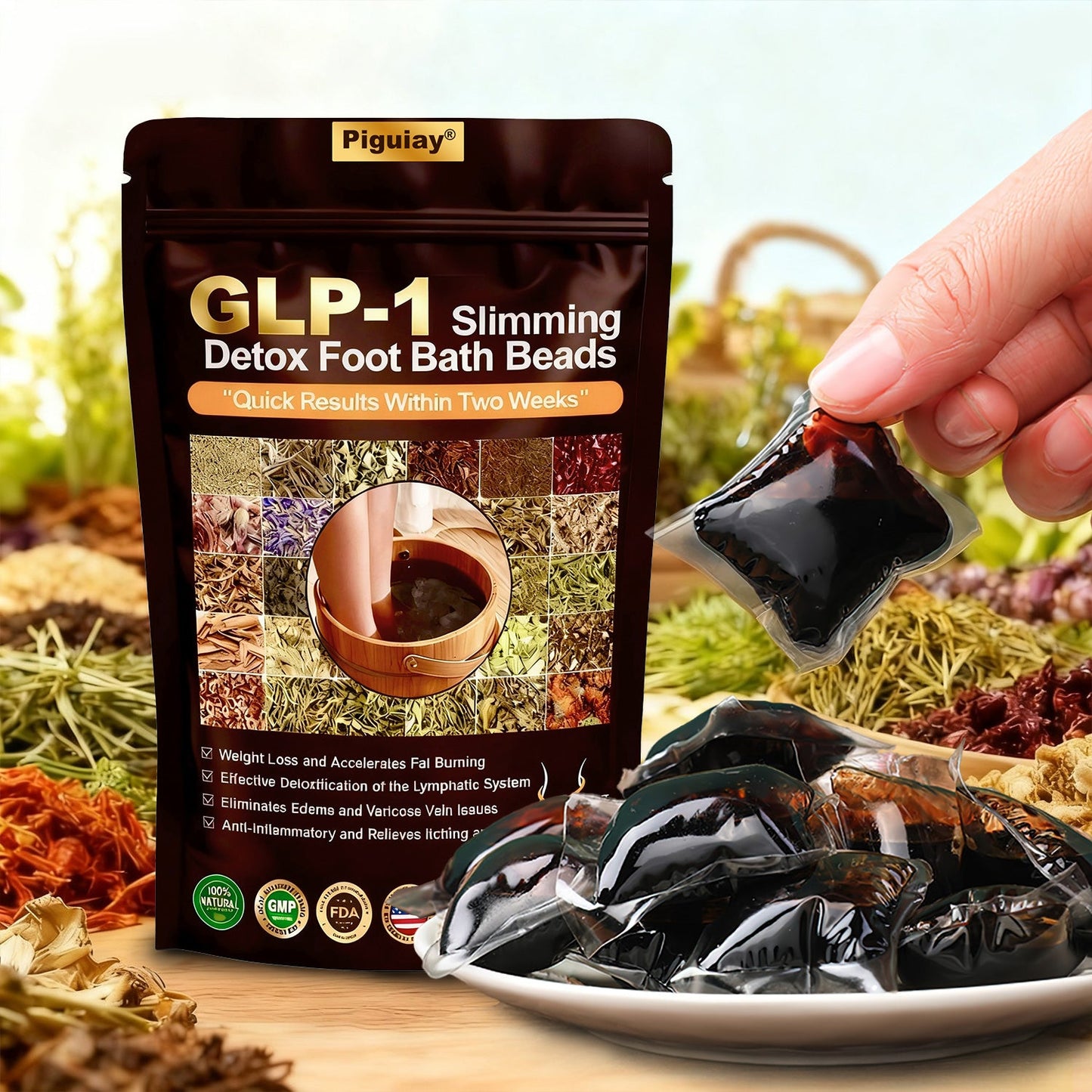 Piguiay®GLP-1 Slimming& Detox Foot Bath Beads-🌿(𝐋𝐀𝐍𝐀 𝐂𝐞𝐫𝐭𝐢𝐟𝐢𝐜𝐚𝐭𝐢𝐨𝐧，𝗟𝘆𝗺𝗽𝗵𝗮𝘁𝗶𝗰 𝗔𝘀𝘀𝗼𝗰𝗶𝗮𝘁𝗶𝗼𝗻 𝗼𝗳 𝐂𝐚𝐧𝐚𝐝𝐚)